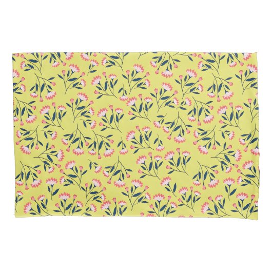  Cheerful Floral Pattern: Pink Flowers  Kissenbezug (Vorderseite-Links)