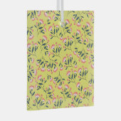  Cheerful Floral Pattern: Pink Flowers  Ornament Aus Glas (Vorderseite Rechts)