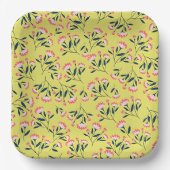  Cheerful Floral Pattern: Pink Flowers  Pappteller (Vorderseite)