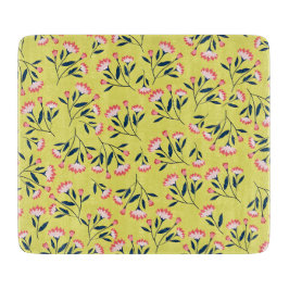  Cheerful Floral Pattern: Pink Flowers  Schneidebrett