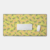  Cheerful Floral Pattern: Pink Flowers  Schreibtischunterlage (Tastatur & Maus)
