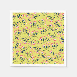  Cheerful Floral Pattern: Pink Flowers  Serviette
