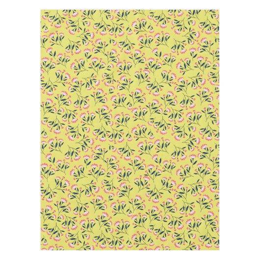  Cheerful Floral Pattern: Pink Flowers  Tischdecke (Vorderseite)