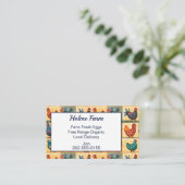 Cheerful Folk Art Chicken Egg Visitenkarte (Stehend Vorderseite)