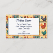 Cheerful Folk Art Chicken Egg Visitenkarte (Vorderseite)