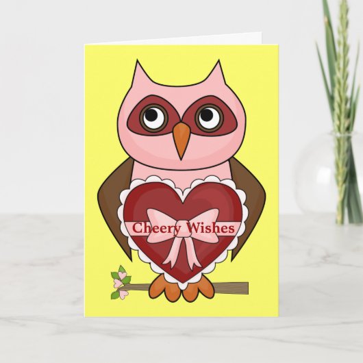 Cheerful Get Well Owl Karte (Vorderseite)