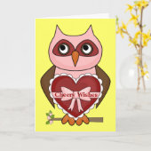 Cheerful Get Well Owl Karte (Gelbe Blume)