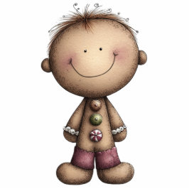 Cheerful Gingerbread Buddy Freistehende Fotoskulptur