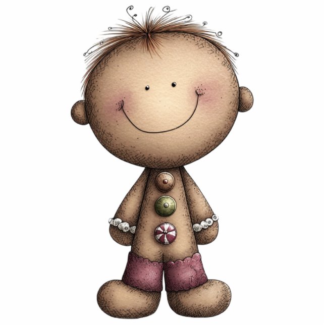 Cheerful Gingerbread Buddy Freistehende Fotoskulptur (Vorne)