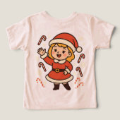 Cheerful Girl Santa with Candy Canes (Design Rückseite)