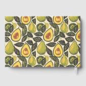Cheerful Green Avocado Botanical Gästebuch (Rückseite)