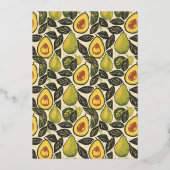 Cheerful Green Avocado Folieneinladung (Rückseite)