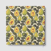 Cheerful Green Avocado Illustration Gästebuch (Rückseite)