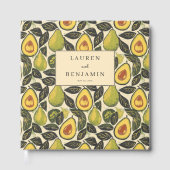 Cheerful Green Avocado Illustration Gästebuch (Vorderseite)
