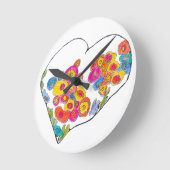 Cheerful Heart by Lydia's Art Sangria Runde Wanduhr (Winkel)