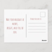 Cheerful hedgehog rides sled down, Christmas  Postkarte (Rückseite)