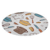 Cheerful Kitchen Doodle Schneidebrett (Ecke)