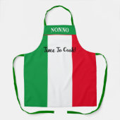 Cheerful Nonno Time To Cook Italian Flag Text Art Schürze (Vorderseite)