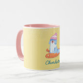 Cheerful Old English Sheepdog Name Yellow Tasse (Vorderseite Links)