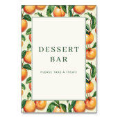 Cheerful Orange Apricot Illustration Border Tischnummer (Rückseite)