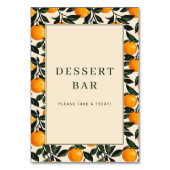 Cheerful Orange Citrus Border Tischnummer (Rückseite)