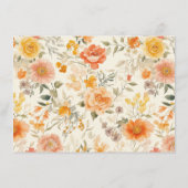 Cheerful Orange Floral Begleitkarte (Rückseite)