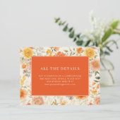 Cheerful Orange Floral Begleitkarte (Stehend Vorderseite)