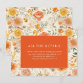 Cheerful Orange Floral Begleitkarte (Vorne/Hinten)