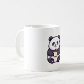 Cheerful Panda with Tea – Cute Whimsical Kaffeetasse (Vorderseite Links)