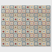 Cheerful Patchwork of Christmas Elements Geschenkpapier (Flach)