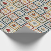 Cheerful Patchwork of Christmas Elements Geschenkpapier (Ecke)