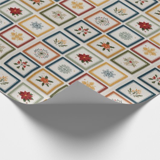 Cheerful Patchwork of Christmas Elements Geschenkpapier (Ecke)