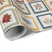 Cheerful Patchwork of Christmas Elements Geschenkpapier (Rolleneckpunkt)