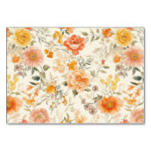 Cheerful Peach Floral Border Tischnummer (Rückseite)