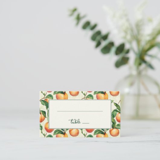 Cheerful Peach Illustration Grid Platzkarte (Stehend Vorderseite)