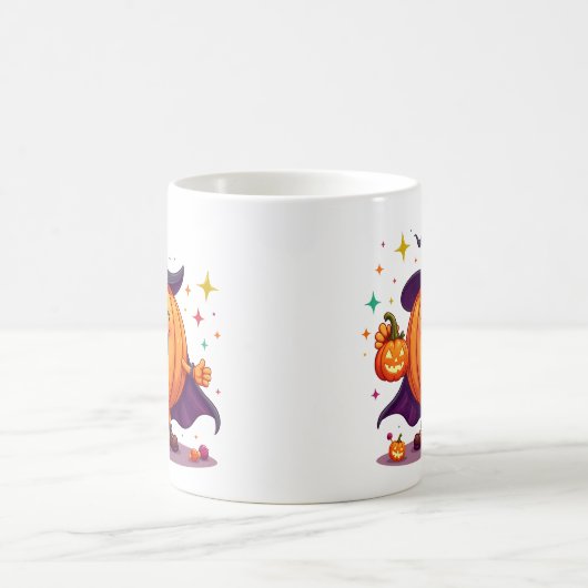 Cheerful Pumpkin Witch Mug with Halloween Fun Kaffeetasse (Mittel)