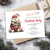 Cheerful Quirky Santa Modern Christmas Party Card Einladung