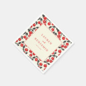 Cheerful Red Cherry Border Serviette (Ecke)