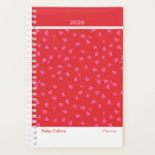 Cheerful Red Floral Modern Planer (Vorderseite)