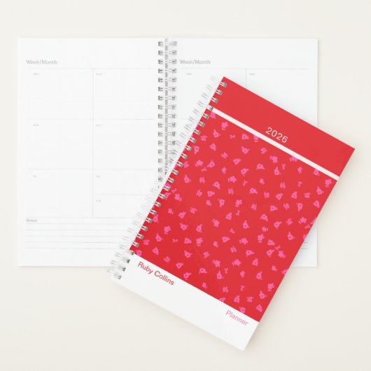 Cheerful Red Floral Modern Planer (Anzeige)