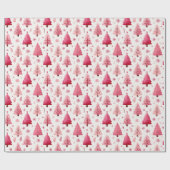 Cheerful Red & Pink Tree Illustration Geschenkpapier (Flach)