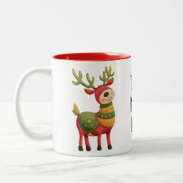 Cheerful Reindeer Christmas – Cosy Festive Zweifarbige Tasse