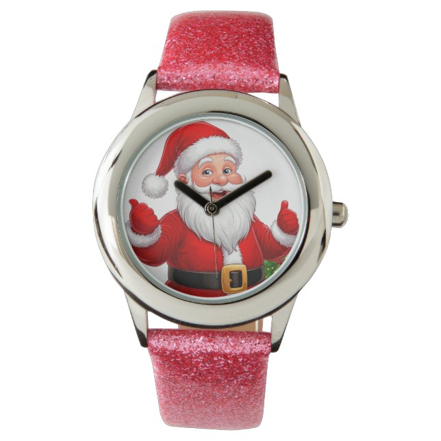 Cheerful Santa Claus Armbanduhr (Vorderseite)
