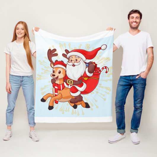 Cheerful Santa Claus– Perfect Christmas Fleecedecke (Beispiel)