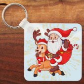 Cheerful Santa Claus – Perfect Christmas G Schlüsselanhänger (Vorderseite)