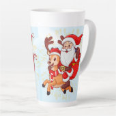 Cheerful Santa Claus T-Shirt – Perfect Christmas Milchtasse (Rechte Ecke)