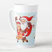 Cheerful Santa Claus T-Shirt – Perfect Christmas Milchtasse (Linke Ecke)