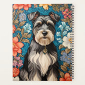 Cheerful Schnauzer William Morris Inspired Floral Planer (Rückseite)