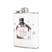 Cheerful Snowman Christmas New Year Greetings Flachmann (Links)