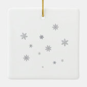 Cheerful Snowman Christmas New Year Greetings Keramikornament (Rückseite)